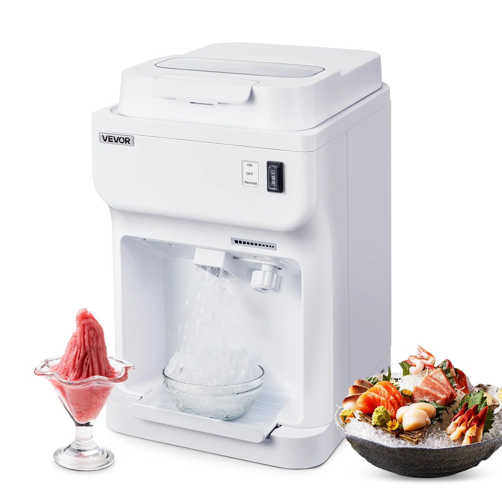 Commercial Ice Shaver Machine 220 lbs/hr Snow Cone Maker 110V