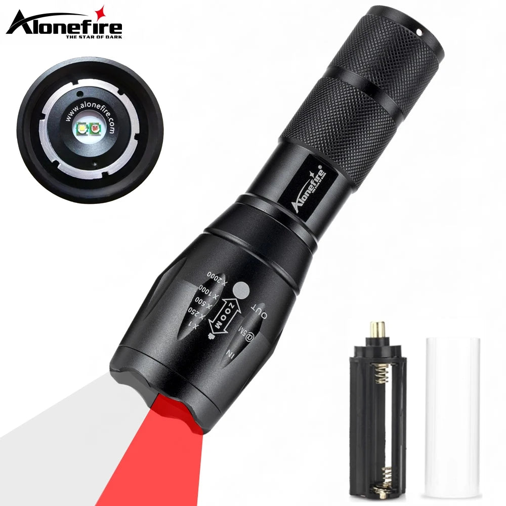 E17 Red-Light Zoom Flashlight