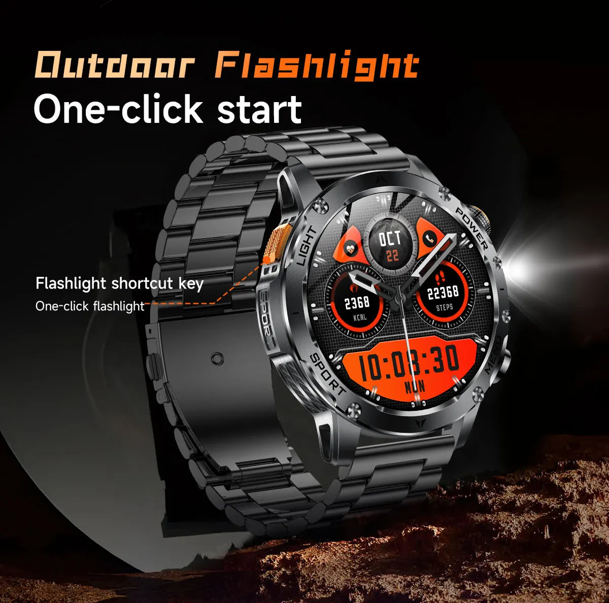 1,7-Inch Bluetooth Bel Smartwatch met Buitenverlichting