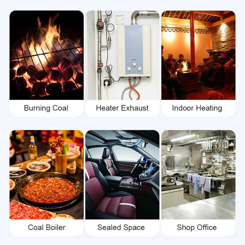 Carbon Monoxide Detector Alarm New Photoelectric Sensor 85dB Sound Warning LCD Digital Display Home Indoor CO Poisoning Siren 