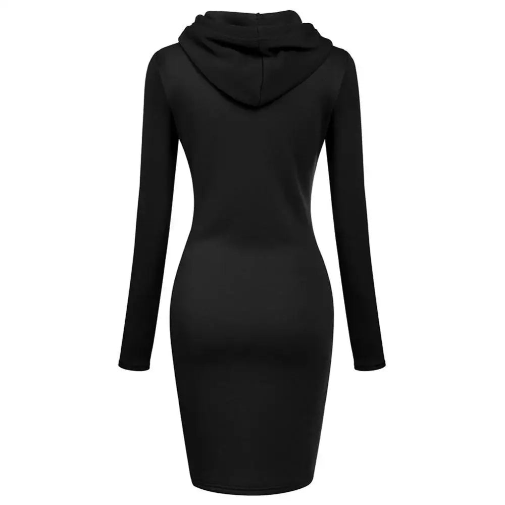 Rochie hanorac cu glugă și buzunare pentru damă