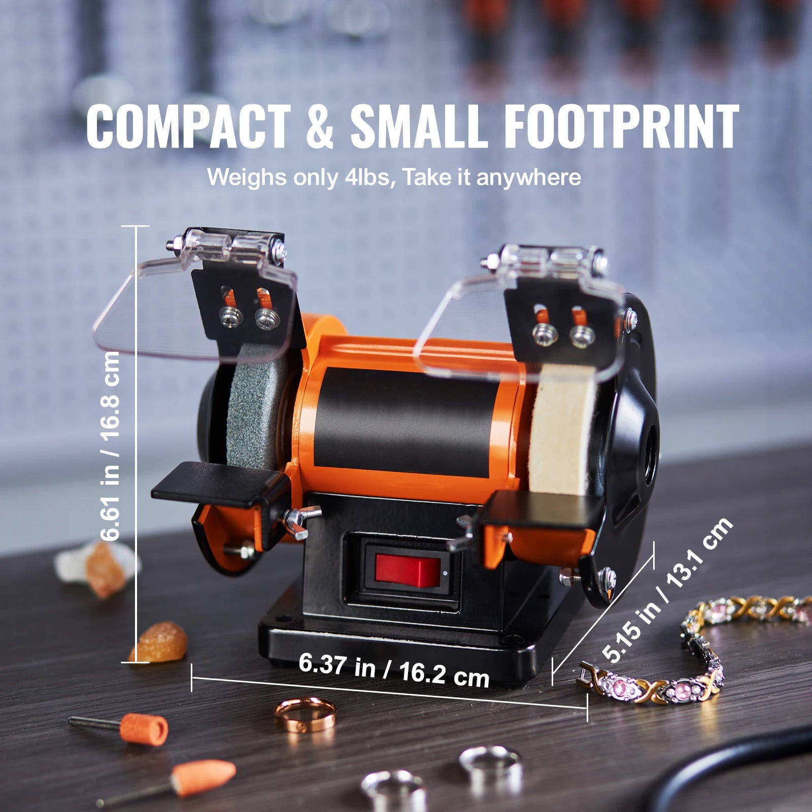 3-Inch Jewelry Polisher Bench Grinder with Brushless Motor