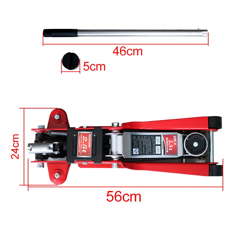 Vehicle Mounted Portable 2.5-Ton Low Horizontal Hydraulic Lifting Jack Wheel Frame Off-Road Vehicle Sedan Tire Repair Tool