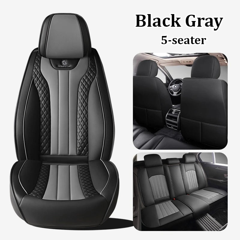 Спортивні чохли на автомобільні сидіння з 5 місцями з ПУ шкіри з 3D вишивкою