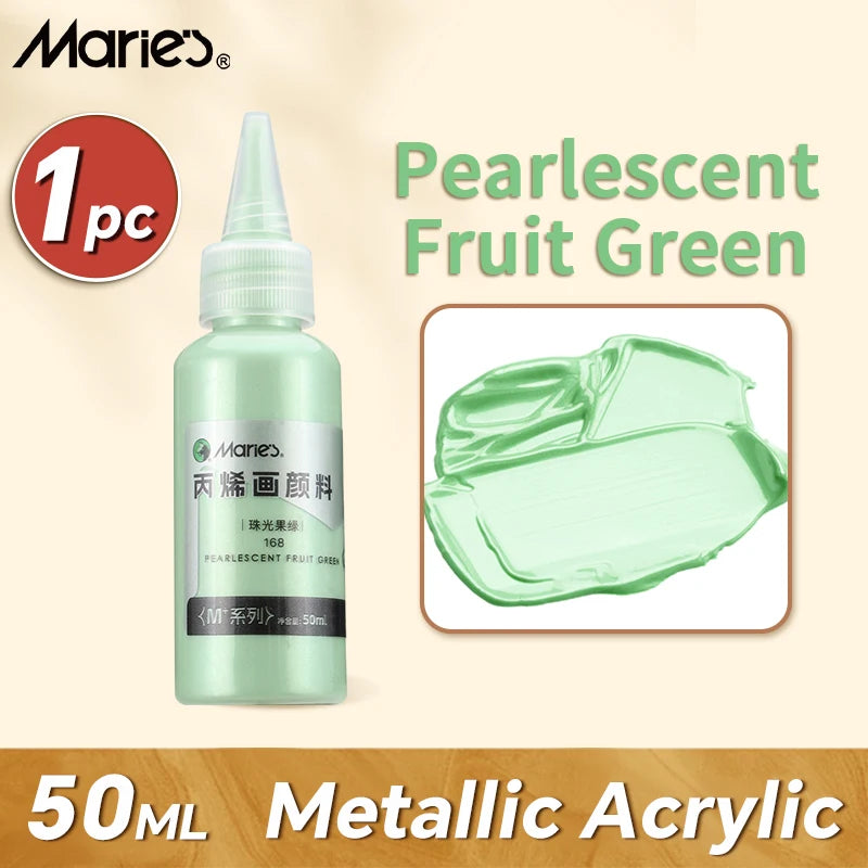 50ml Metallic Acrylic Paint in Pearlescent Gold & Silver