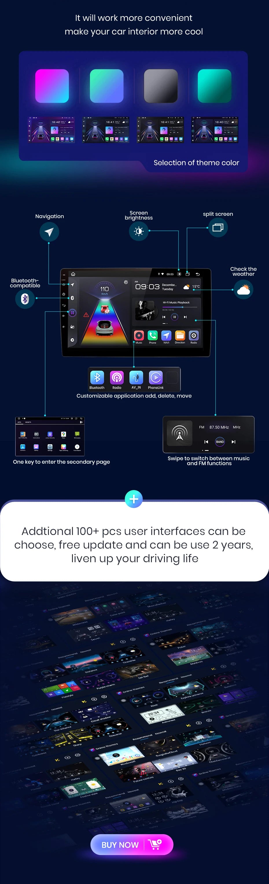 Junsun V1 Plus Car Radio with Wireless CarPlay & Android Auto
