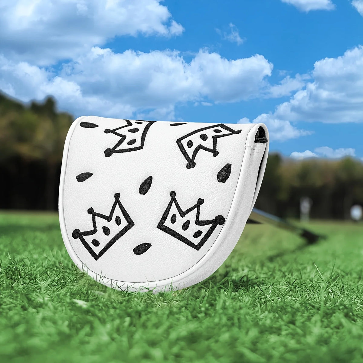 Skydd för golfputter av mallettyp - design med krönost, PU-läder