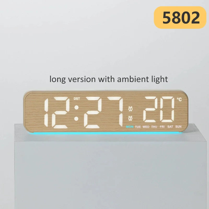 Wood-Style Digital Dual Alarm Clock