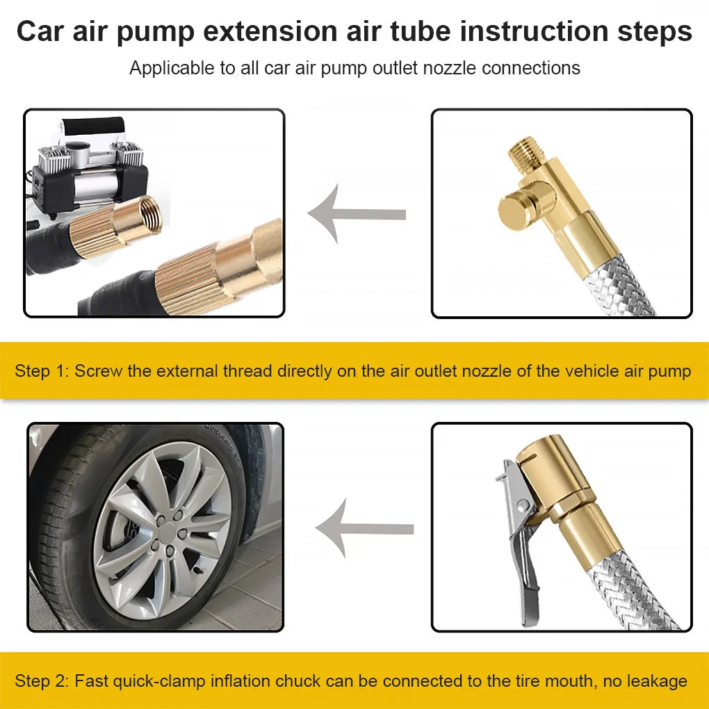 Tyre Valve Extension Hose with Locking Chuck