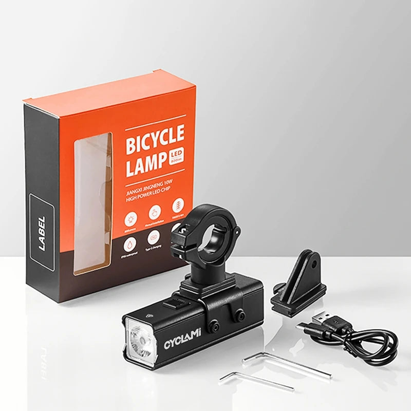 CYCLAMI 1000LM Bike Light Front Lamp Type-C Rechargeable LED 21700 4500mAh Bicycle Light Waterproof Headlight Bike Accessories 