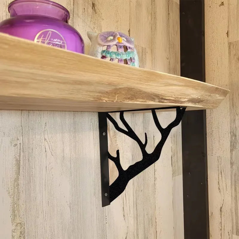 L-Shaped Metal Wall Brackets for Holding Branches, Space-Saving