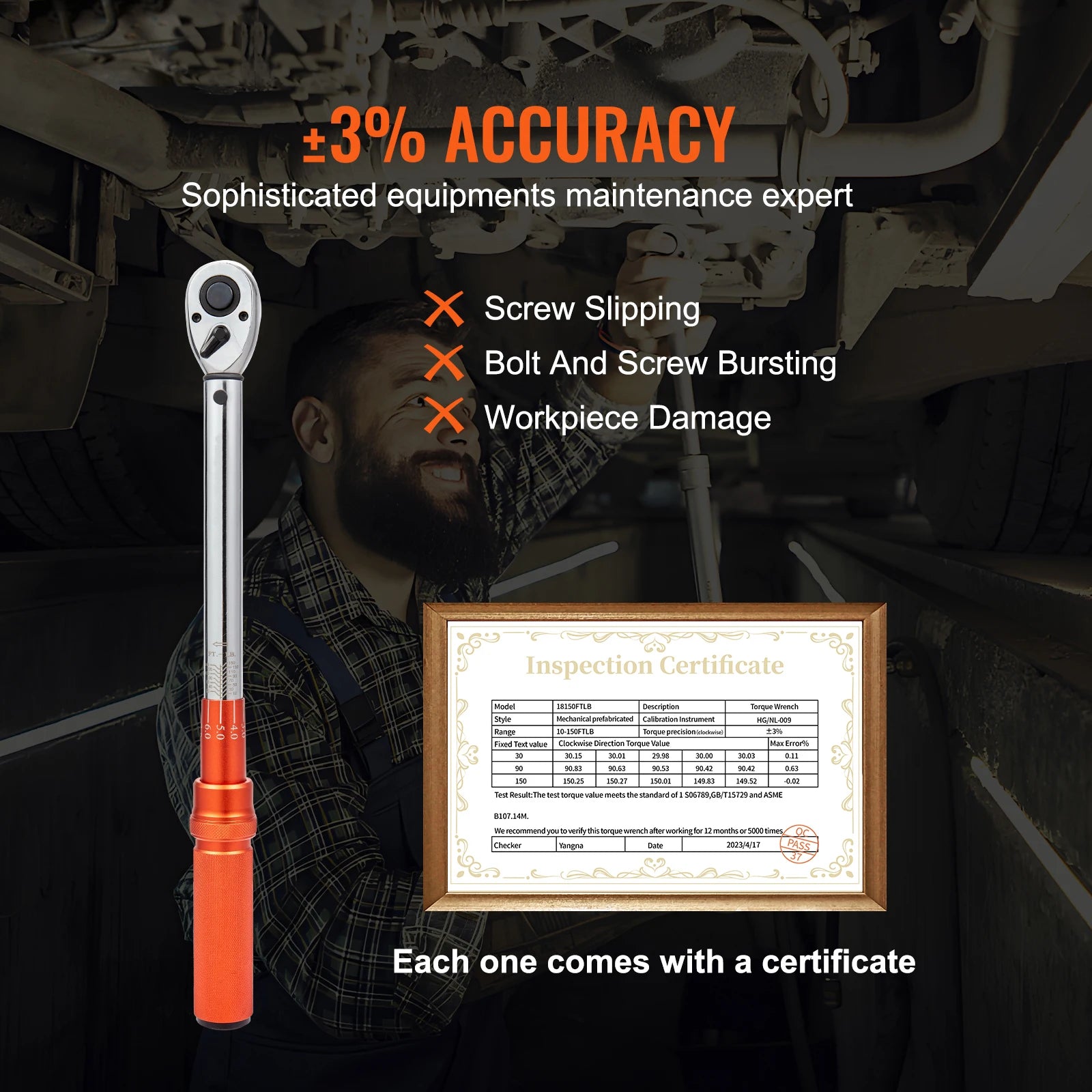 Adjustable Click Torque Wrench Set with Dual Scale Precision
