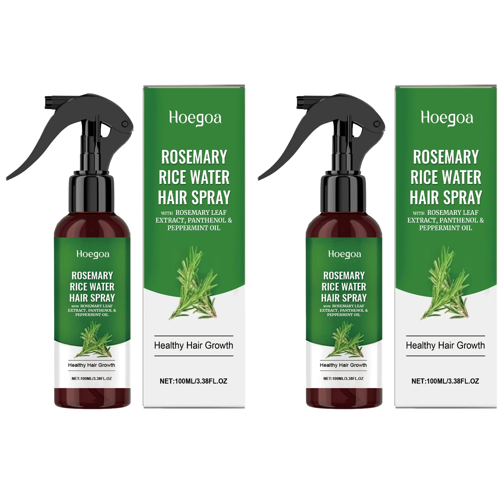 Spray de Crescimento Capilar de Alecrim com Óleo de Cuidado Capilar de Água de Arroz para Hidratar o Couro Cabeludo, Aumentar a Espessura, Anti-Caspa, Suavizar, Fortalecer o Cabelo