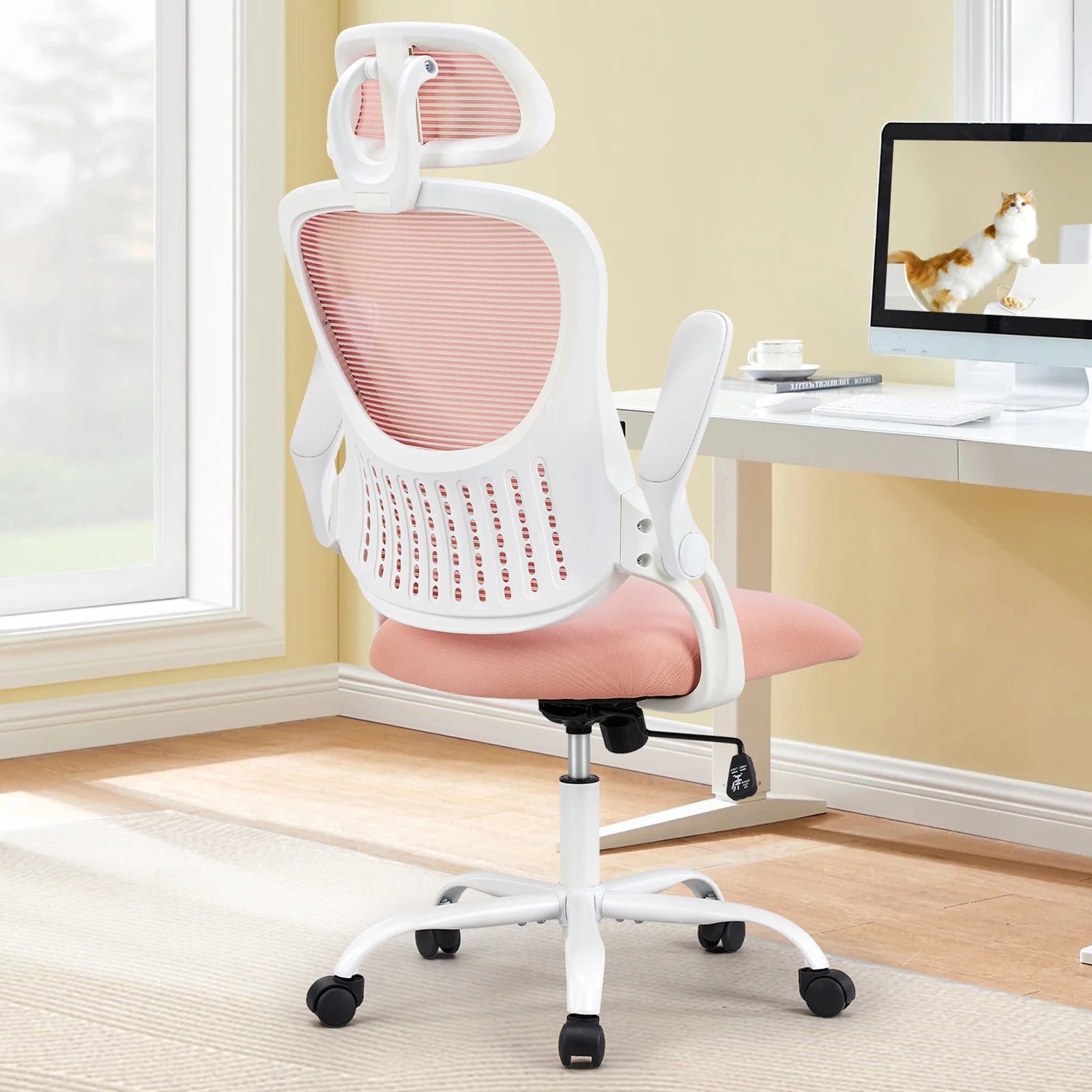 Ergonomic Mesh Office Chair with Lumbar Support, Headrest & Flip Arms