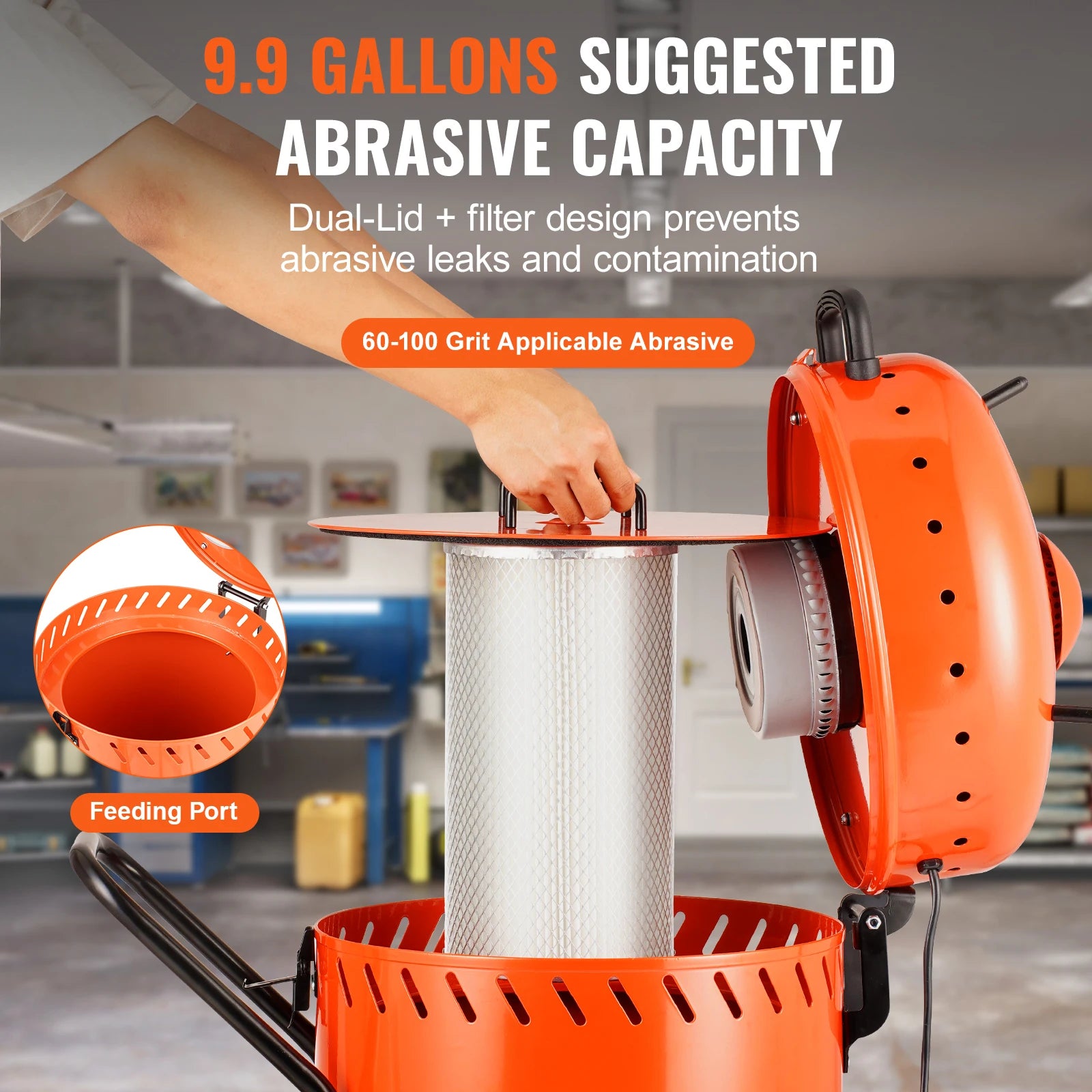 28 Gallon Dustless Vacuum Sand Blaster with 1200W System