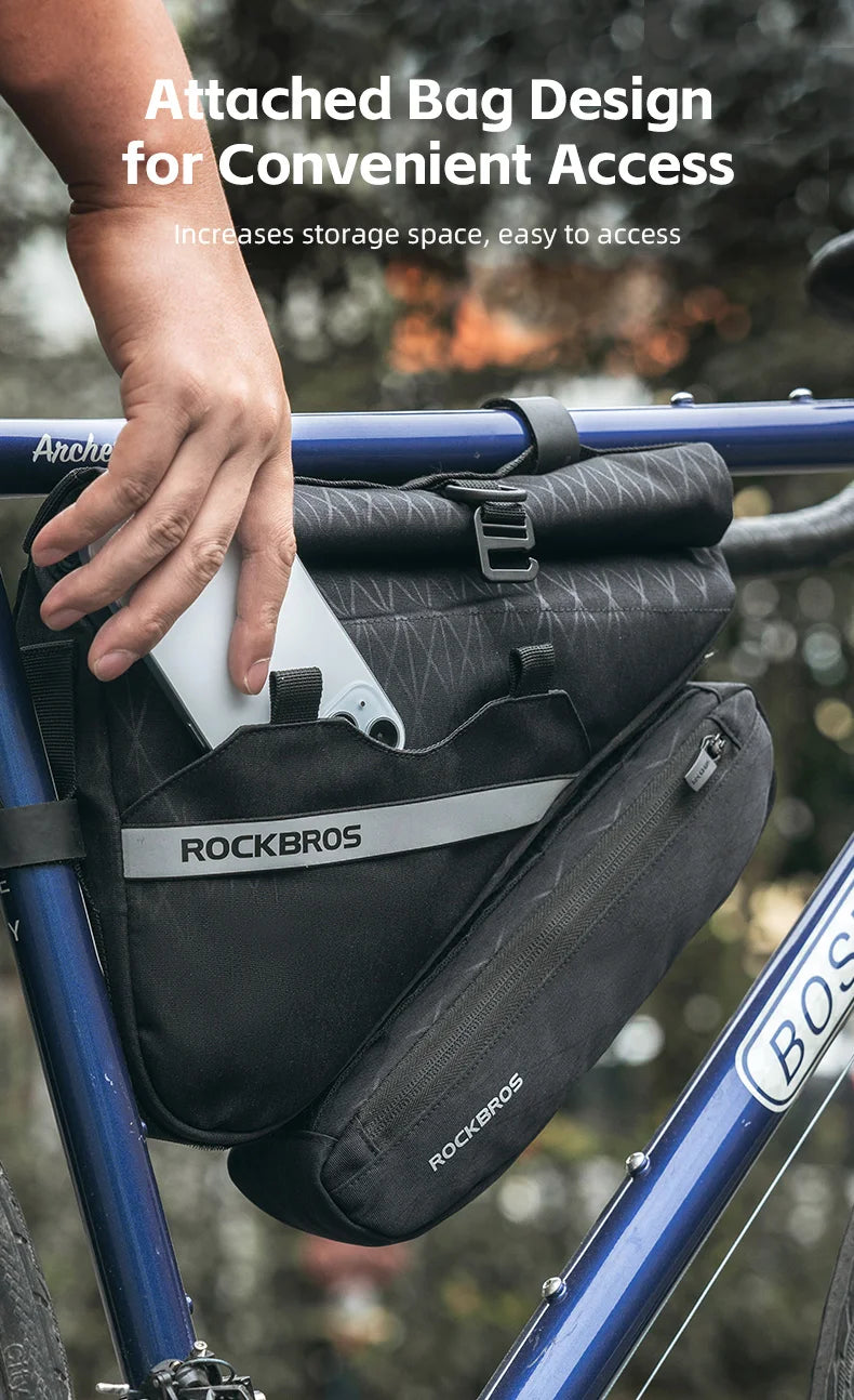 Waterproof Bicycle Triangle Bag 2-in-1 Detachable Bike Storage Pack