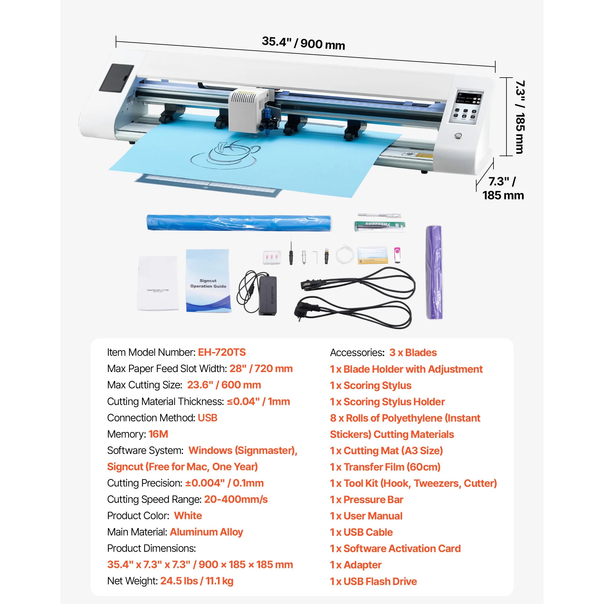 Automatic Vinyl Cutter Machine with Edge Detection & Design Software