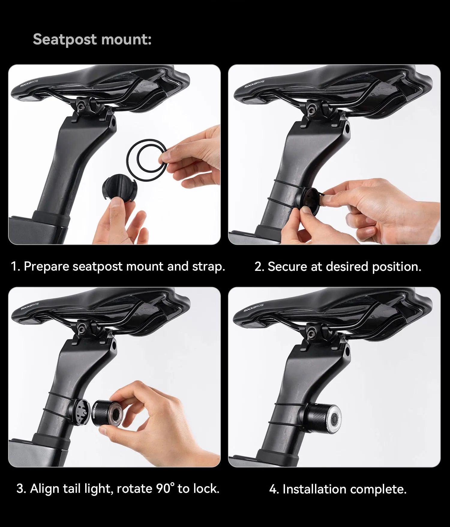 Luz trasera inteligente para bicicleta con sensor de freno e impermeabilidad IPX6