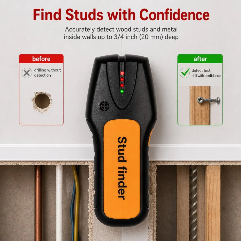 Wood and Metal Stud Sensor with Audible Alert