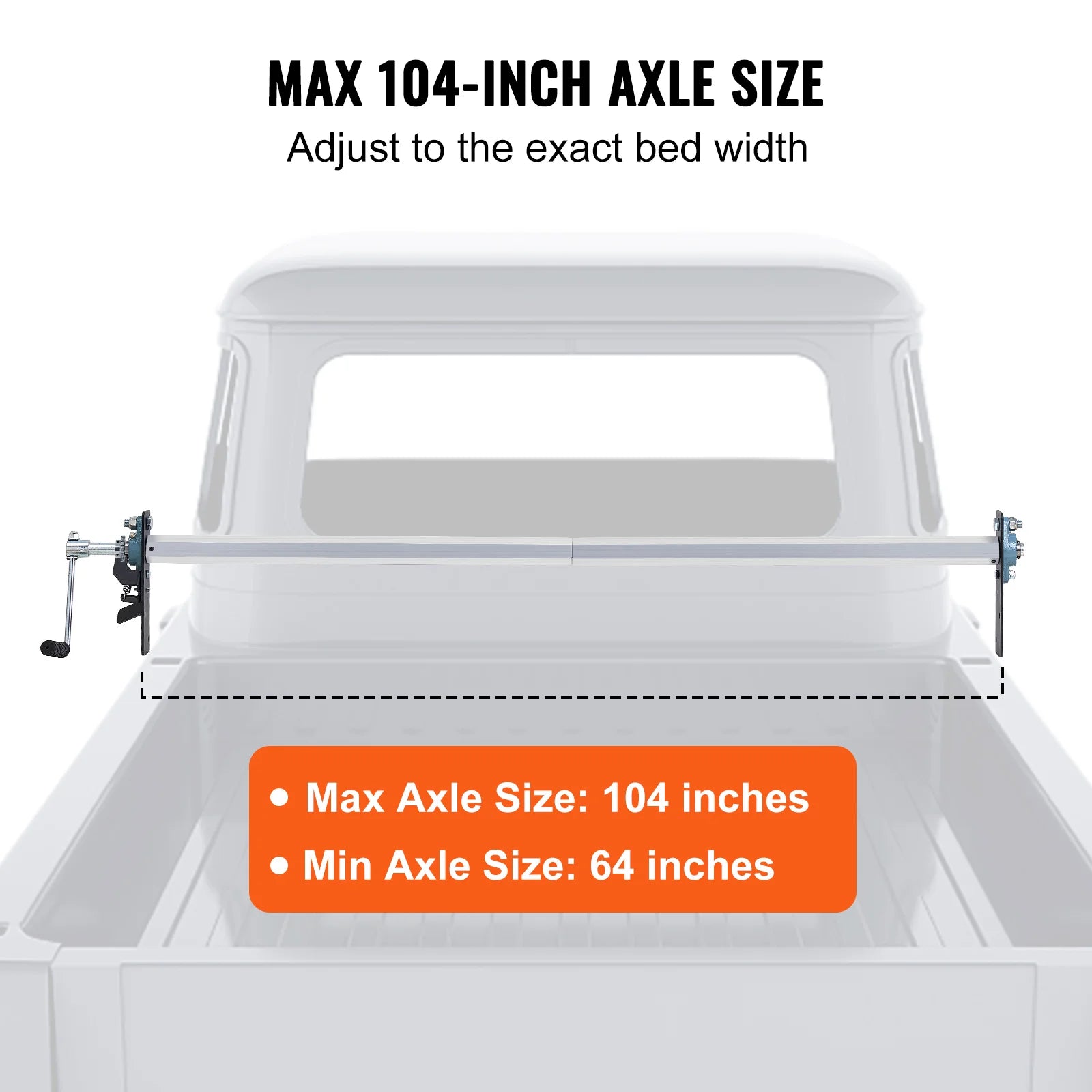Kit de rouleau de bâche à manivelle réglable pour camions 64–104 pouces