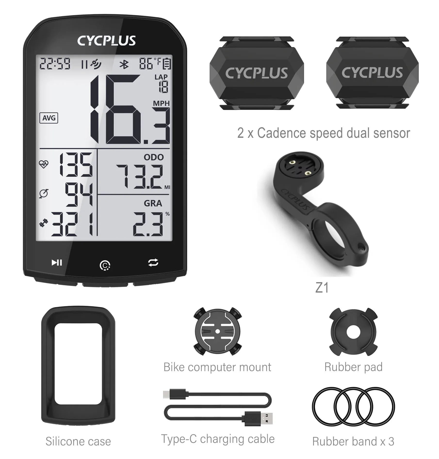 CYCPLUS M1 GPS Bicycle Computer Cycling Speedometer Bluetooth 5.0 ANT+ Ciclismo Speed Meter for Garmin Zwift Bike Accessories 