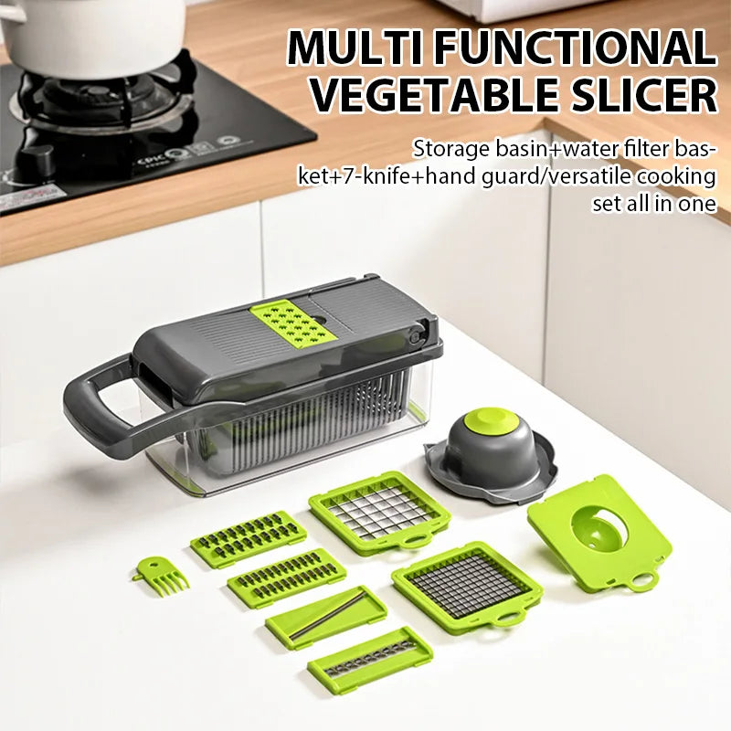 16-in-1 Mandoline Slicer and Vegetable Grater, Stainless Steel