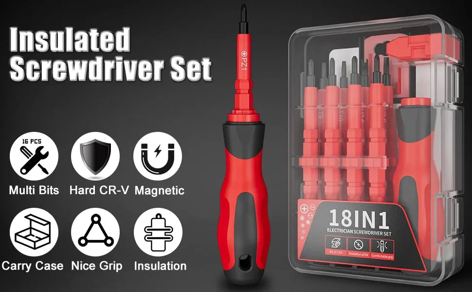 Interchangeable Screwdriver Set - 18- or 31-in-1
