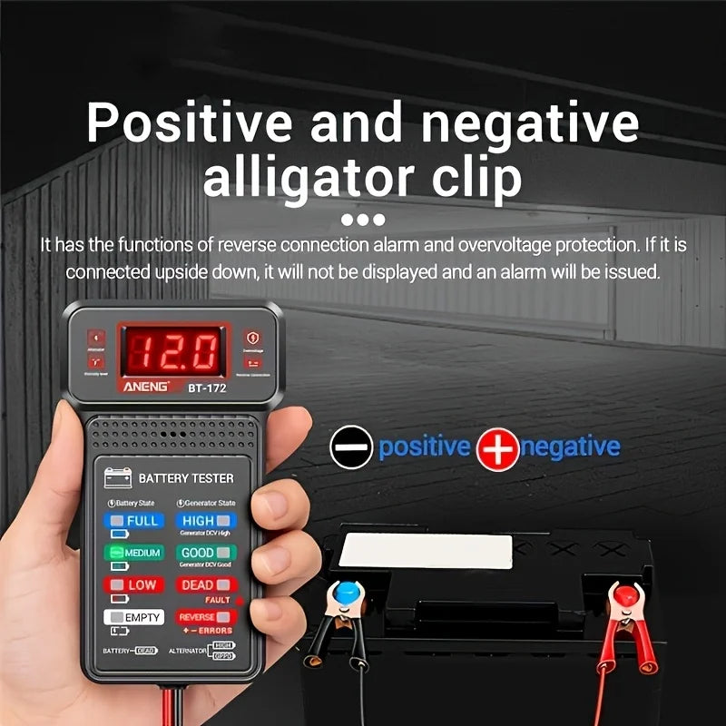 Smart Car Battery Tester, Suitable for Home Self-Checking/Repair Shops, One-Click Diagnosis of Life Span and Capacity, Quick Fault Identification, Intuitive Data Display, Compatible with Multiple Car Models, a Tester That Can
