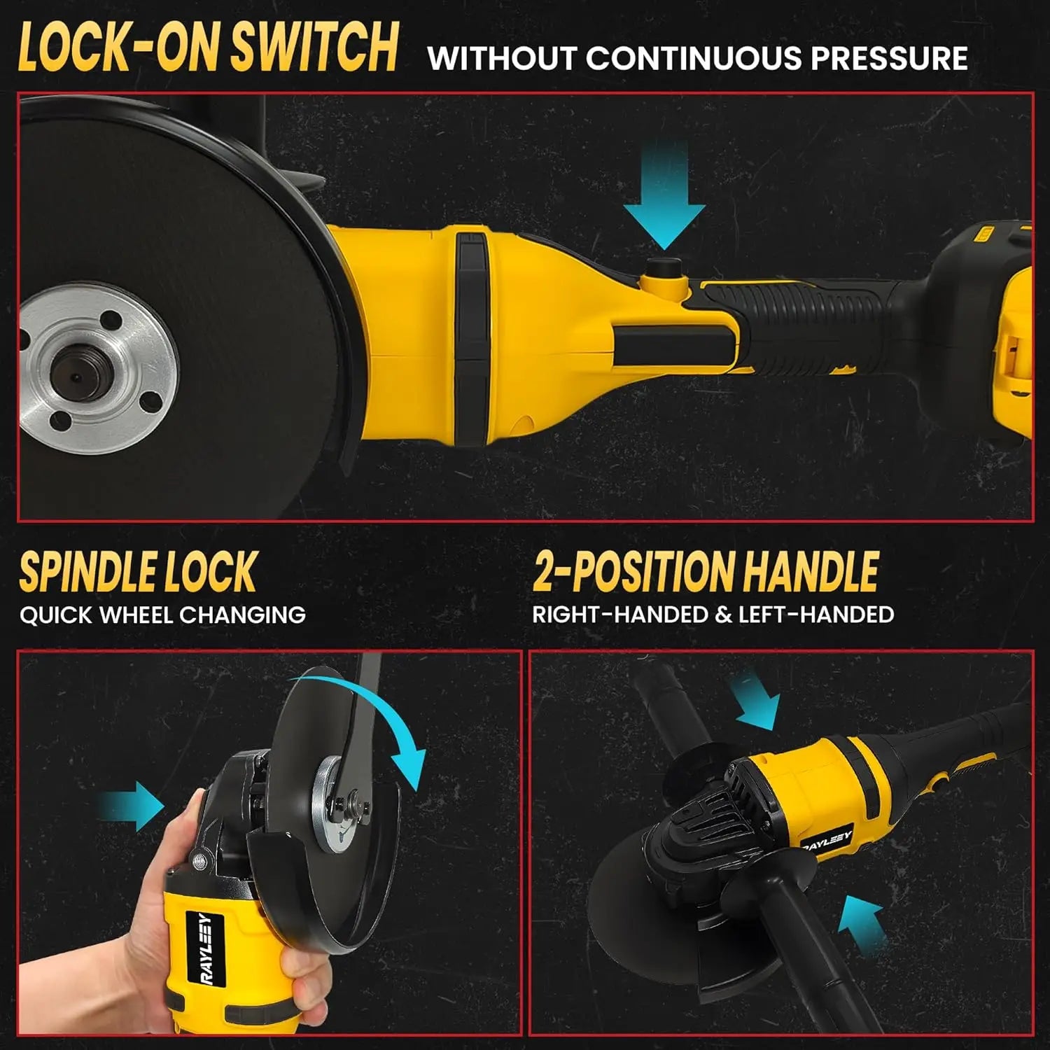 Cordless Angle Grinder for Dewalt 20V Batteries, 4-1/2 Inch