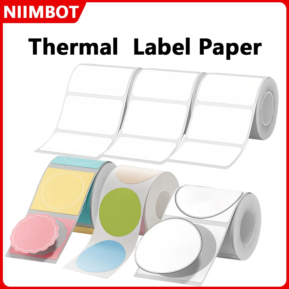 Niimbot etichetă termică 20-50mm lățime, cerc, alb, adeziv, etichetă impermeabilă, hârtie pentru B1 B21, imprimantă mini etichete, maker