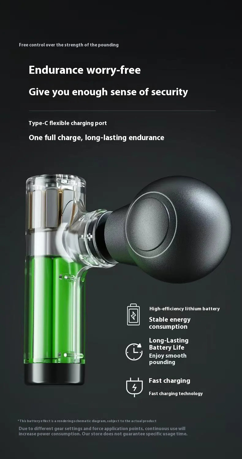 Mini Massage Massage LCD Screen 6 Heads Gun Muscle Massager Portable Electric Fascia Gun for Neck Foot Body Fascia Gun 