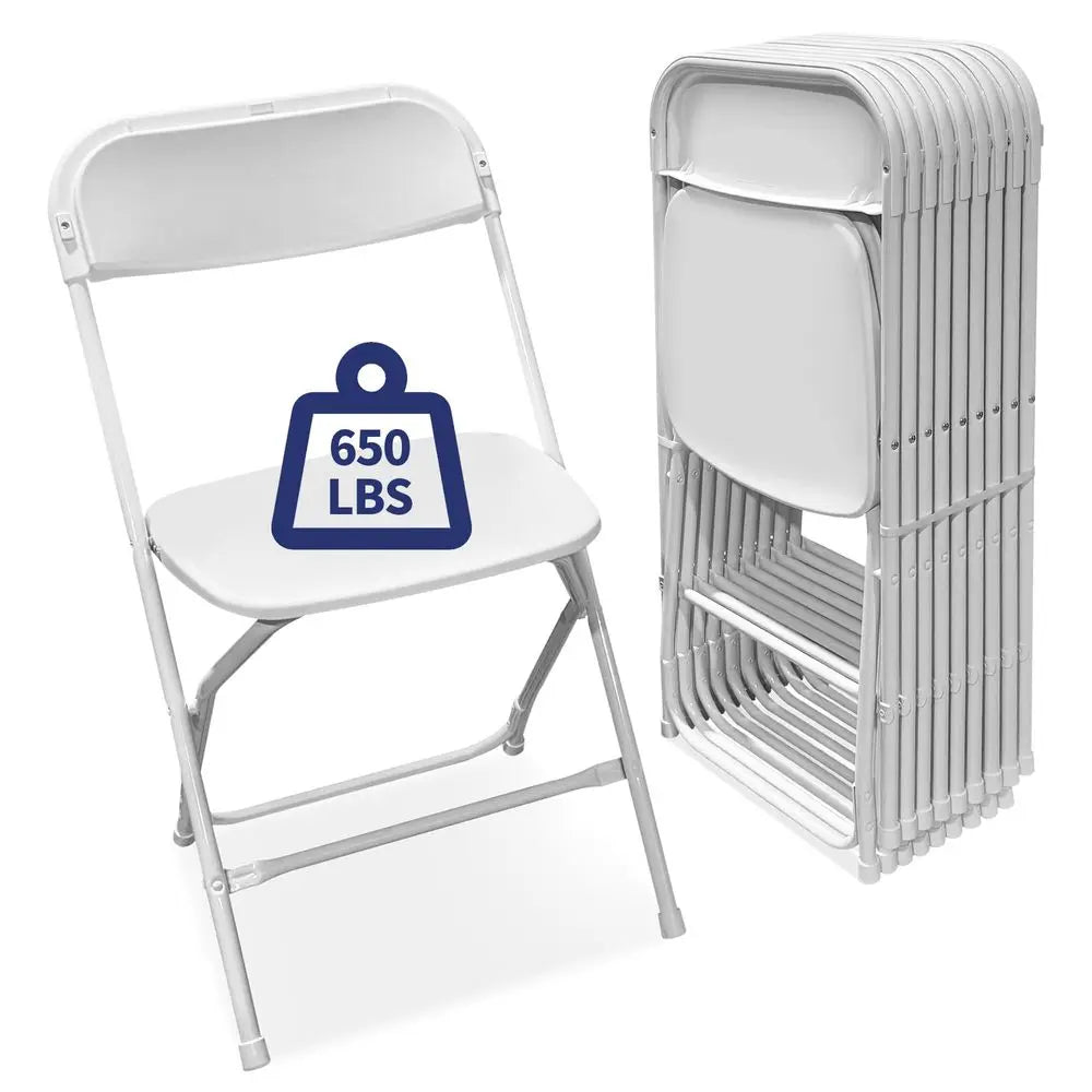 10 Pack Heavy Duty Folding Chairs 650 lb Capacity for Events