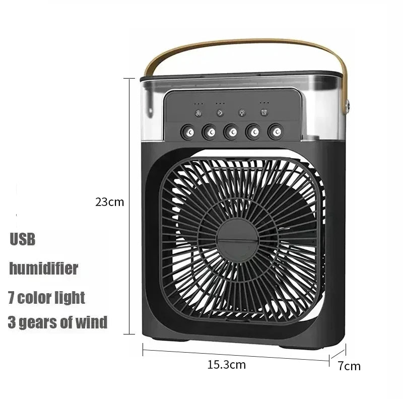 3-in-1 Mini Air Cooler Fan with Humidifier and Night Light