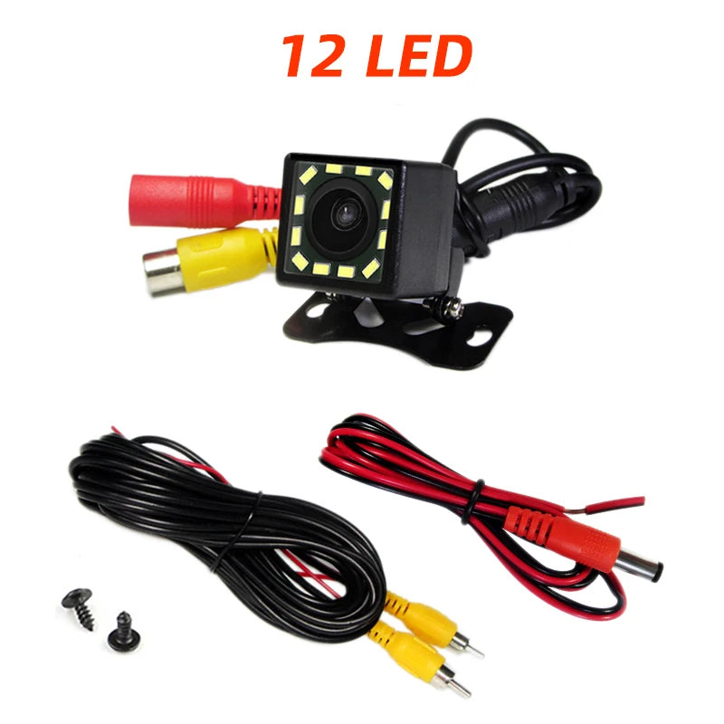 Car Rear View Camera 4/8/12 LED Night Vision Reversing Wide-angle Waterproof HD Reversing Image Universal Support Display 