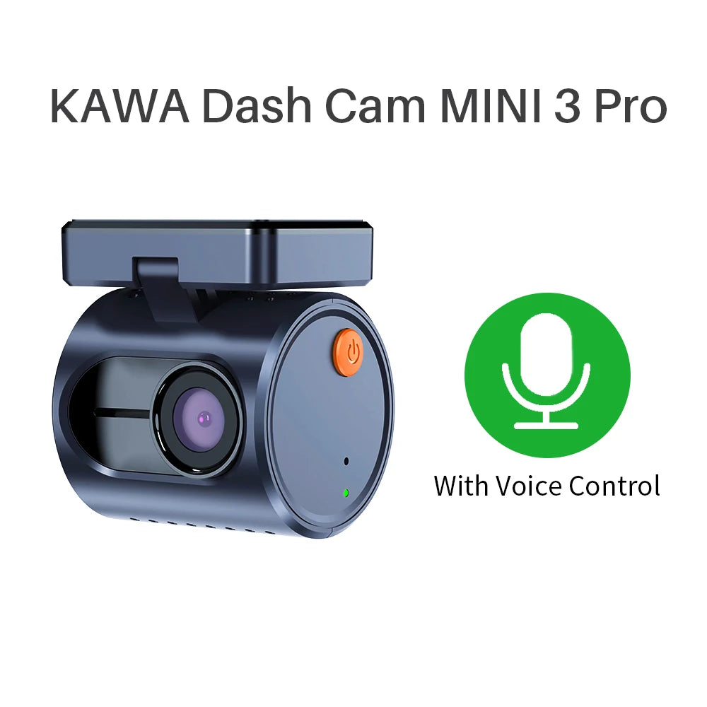 2K KAWA MINI 3 Pro Cameras for Car DVR Tiny Dash Cam 24 Parking Auto Video Recorder WiFi APP Voice Control Car dashcam 