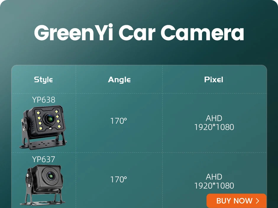 GreenYi 1920*1080P AHD High Definition Truck Starlight Night Vision Rear View Camera For Bus Car