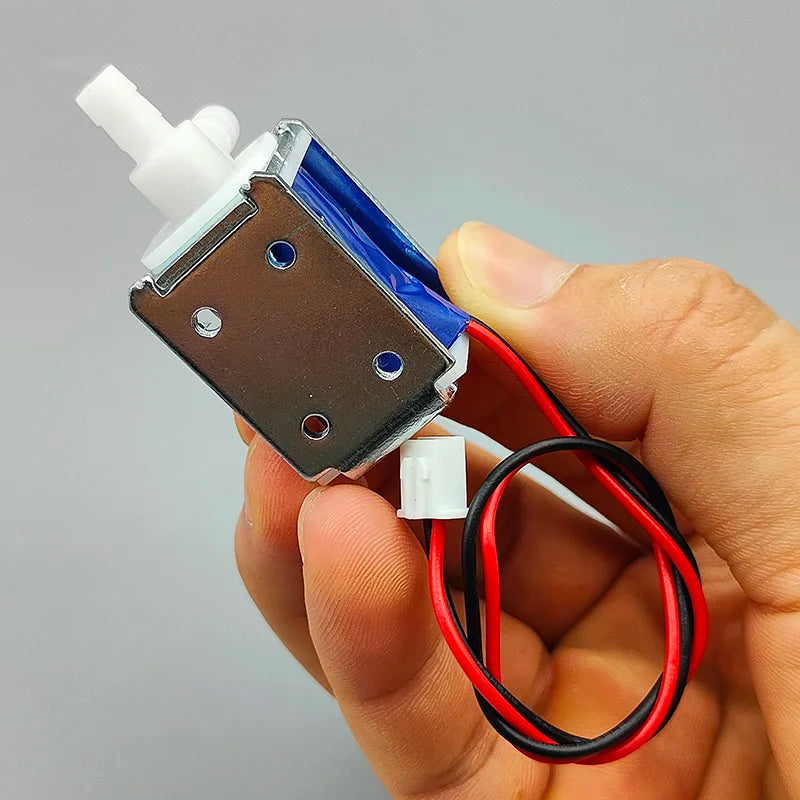Válvula solenoide mini normalmente fechada, 6V, 12V ou 24V