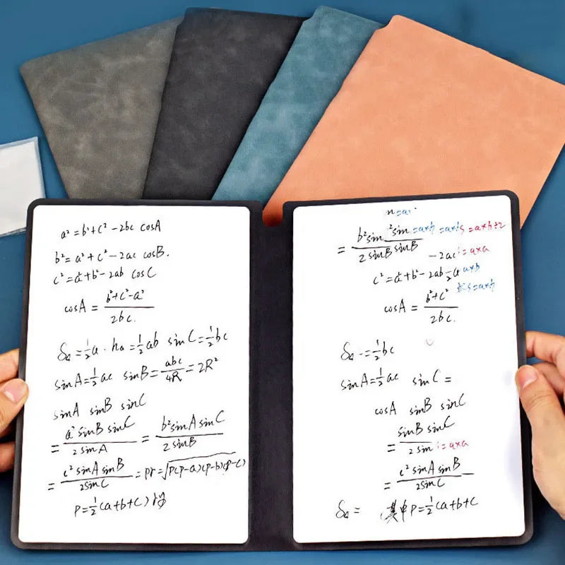 Reusable A5 Whiteboard Notebook Set with Pen and Wipe Cloth