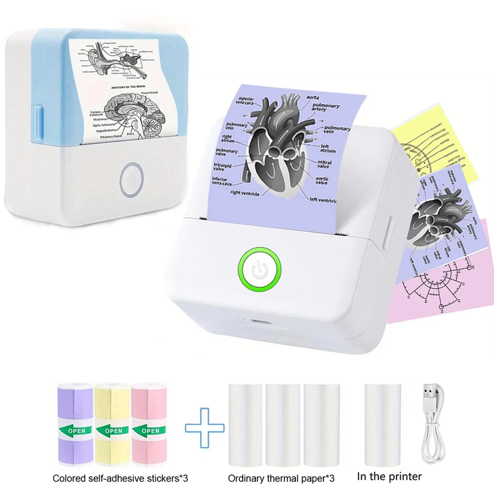 Mini drukarka etykiet termicznych Bluetooth, 203 dpi