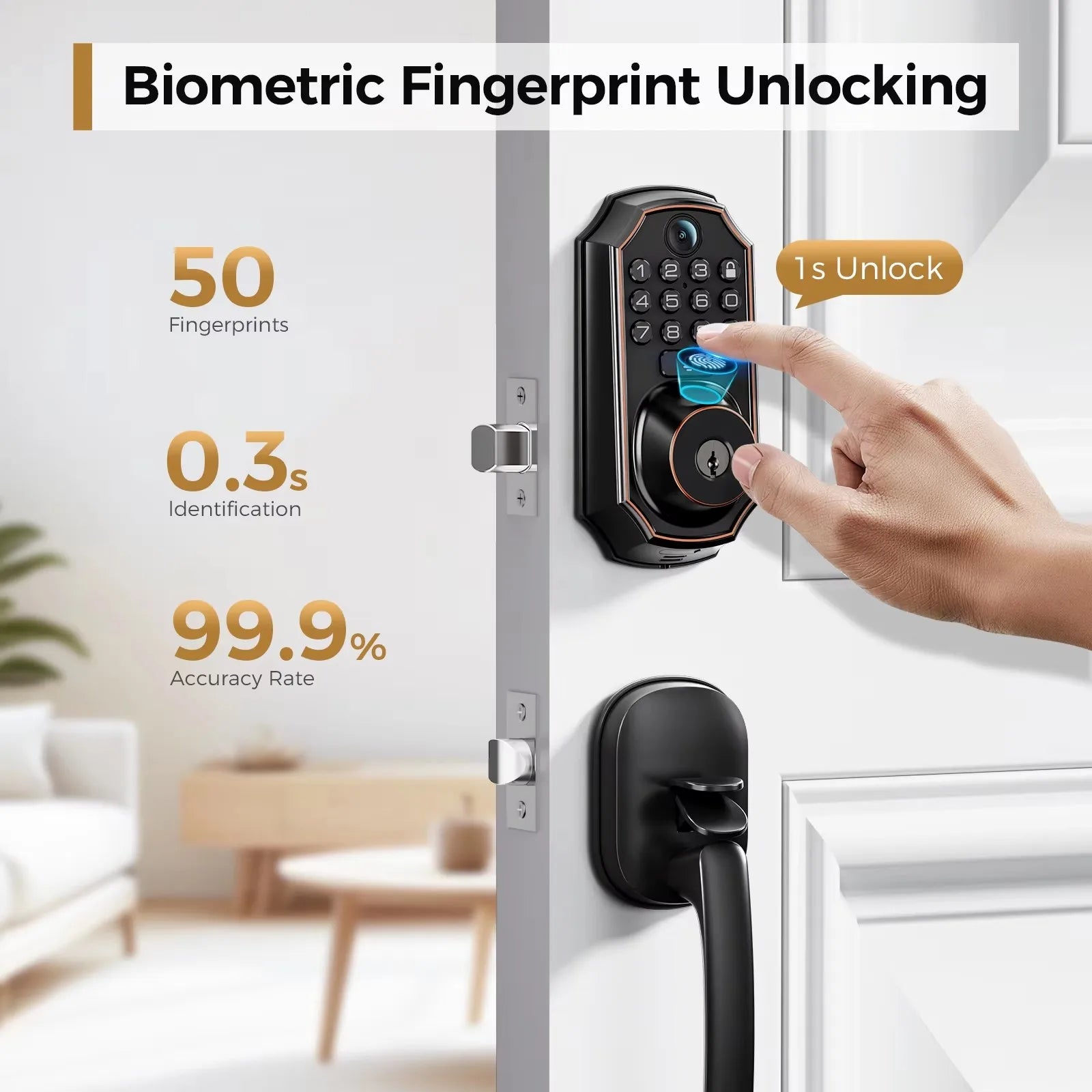 ARPHA Smart Lock D289H Keyless Door Lock with Camera