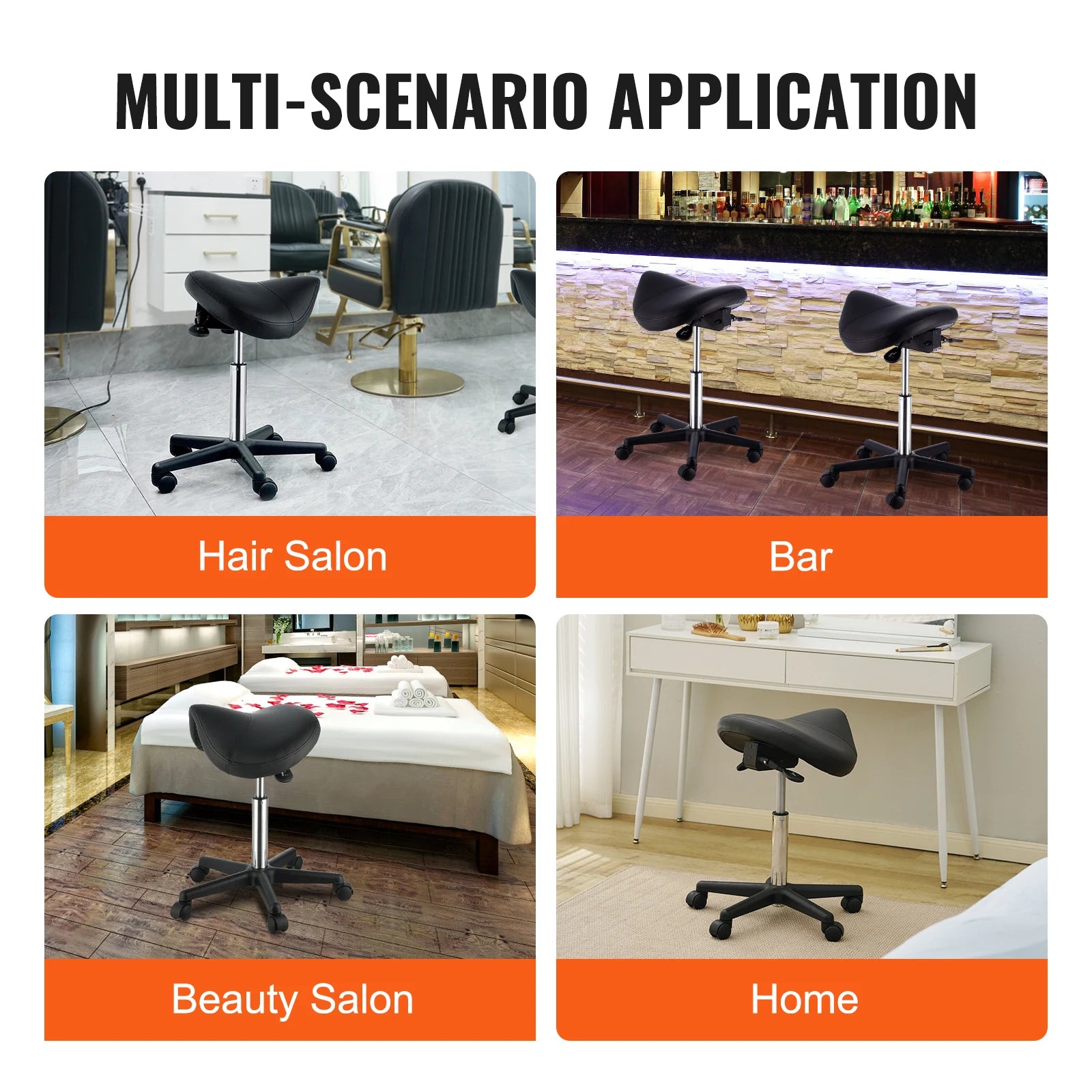SucceBuy ergonomic saddle stool with 5 swivel casters, 360° rotation, 20.1–28 tuuman korkuis, säädettävä pyöreä tuoli barin, saunaan, toimistoon