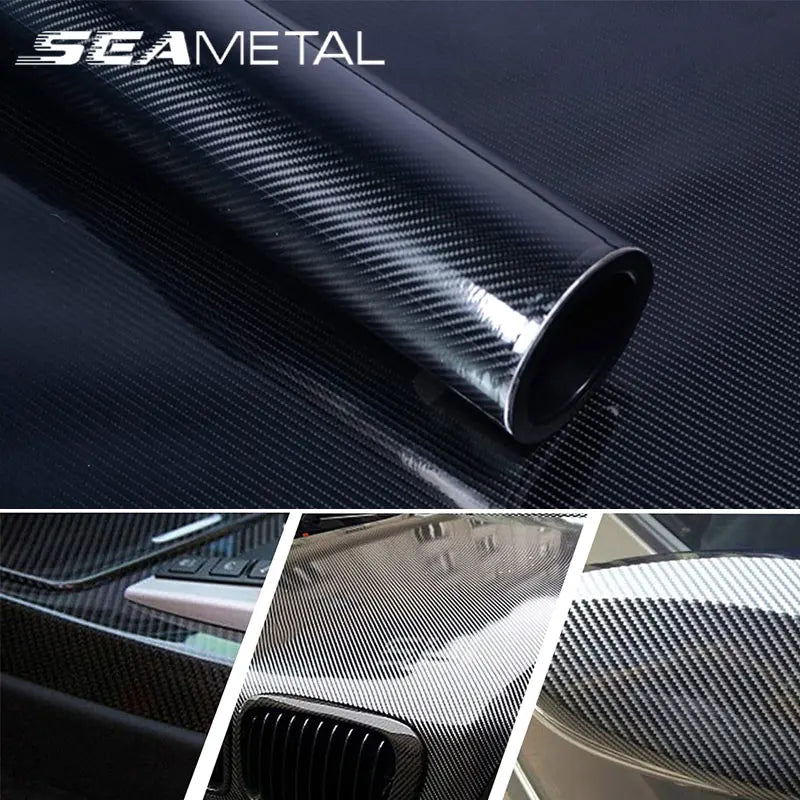 SEAMETAL Car Stickers Carbon Fiber Vinyl Wrap Roll Self Adhesive Film Twill Weave Vinyl Sheet Roll Wrap DIY Decals