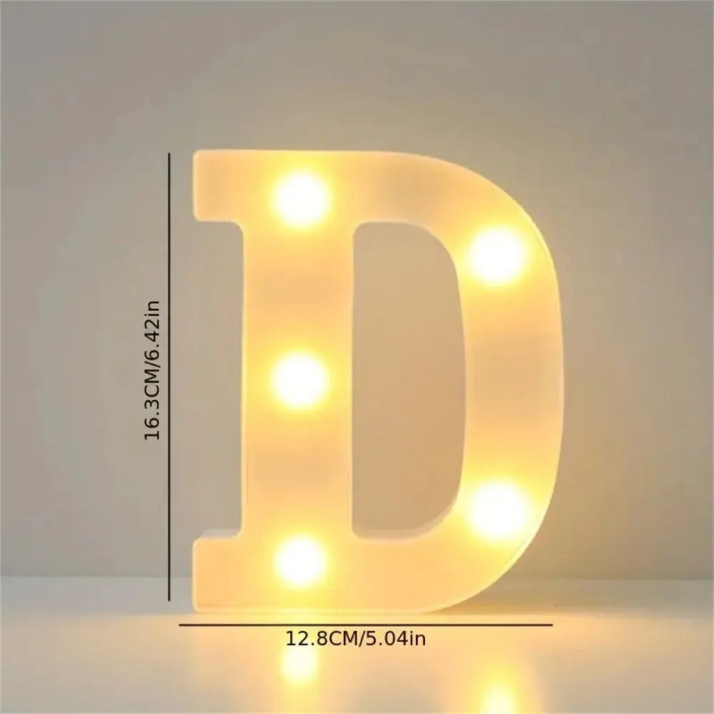 Varmhvit LED-bokstav- eller tallampe