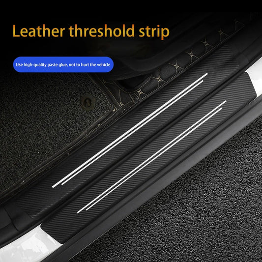 Neue universelle Autotürschwellen-Schutzleiste aus Kunstkohlefaserleder, robust und langlebig, dekoratives Autoaufkleber-Zubehör