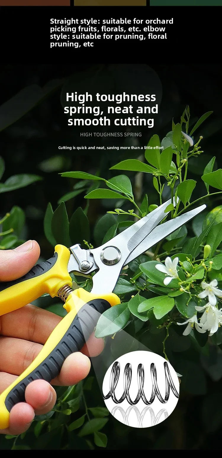 190mm Straight Head Pruning Shears Non-slip HandleStainless Steel Outils Manuels Household Bonsai Garden Scissors Pruing Shear 