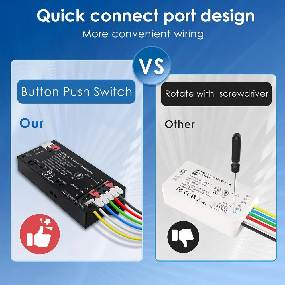 Controlador LED direccionable ESP32 WLED con micrófono