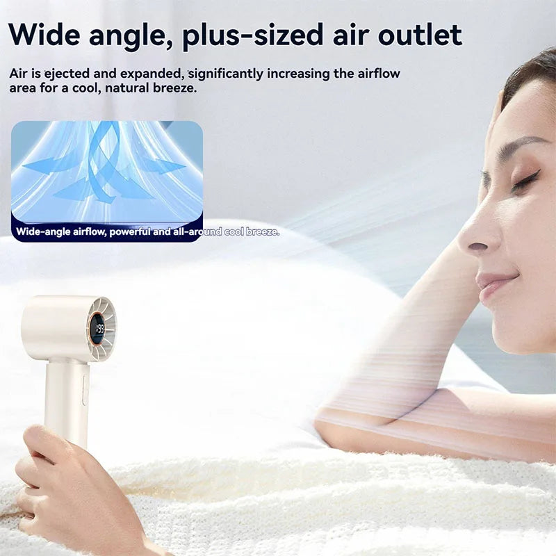 USB-C Rechargeable Handheld Fan with Digital Display