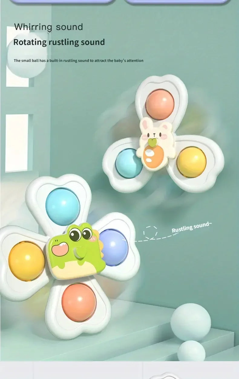 3PCS Suction Cup Spinner Toy for Bath
