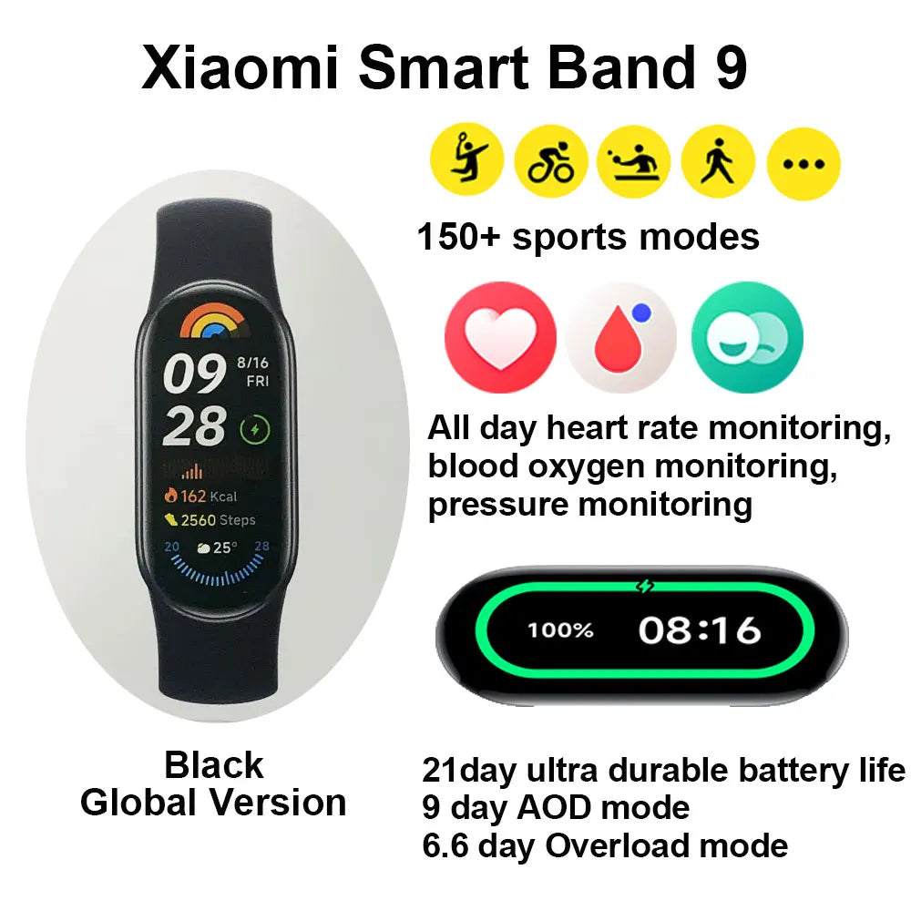 Xiaomi Mi Band 9 Brățară Inteligentă cu Ecran AMOLED