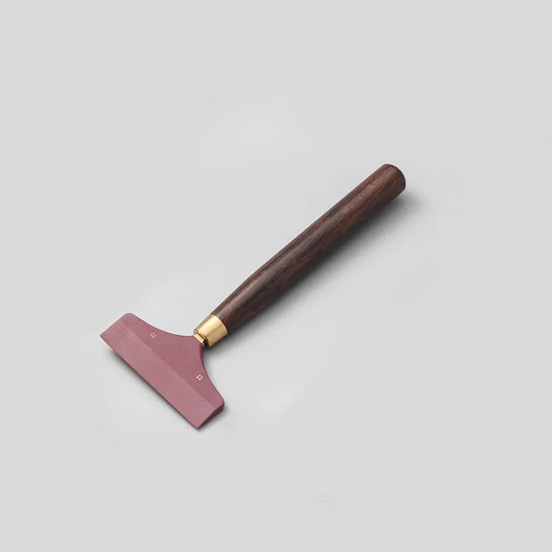 Rasqueador de Couro Espátula de Cola Cabo de Sandalwood Ferramenta de Artesanato em Couro para Colagem Adesivo de Couro Costura Suprimentos de Marroquinaria